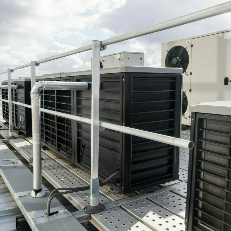 HVAC system on commercial building roof in Benton TN